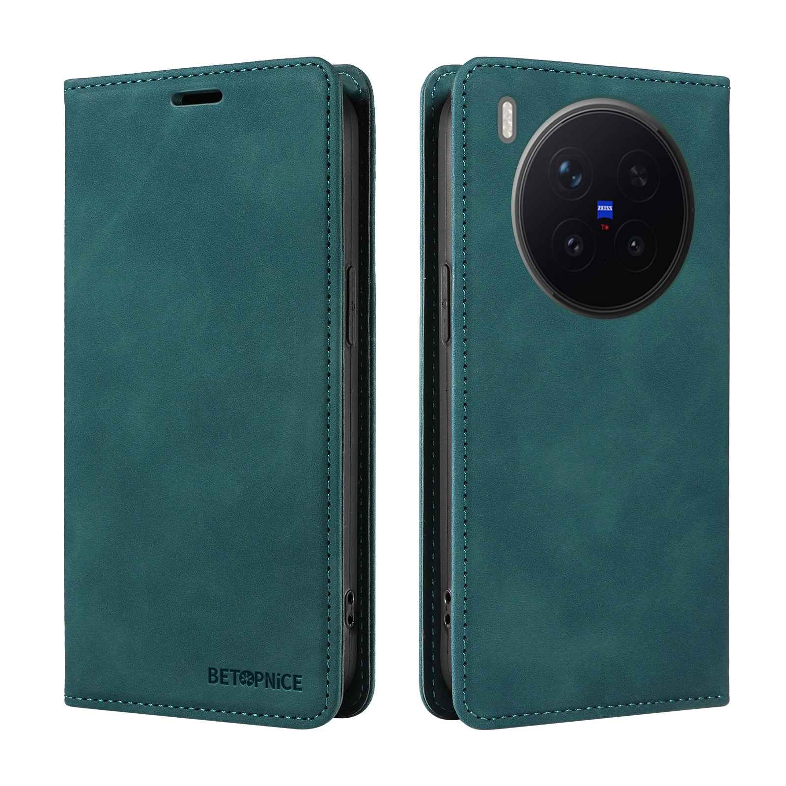 BETOPNICE For vivo X300 Pro 5G Case  Magnetic Closure RFID Blocking Wallet Stand Leather Phone Cover - Green