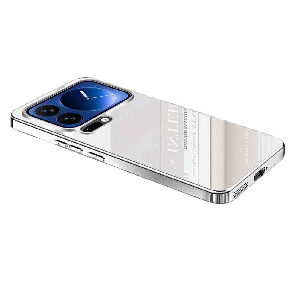 For Xiaomi 17 Pro Case Electroplating PC Phone Back Cover with Camera Lens Protector - Silver