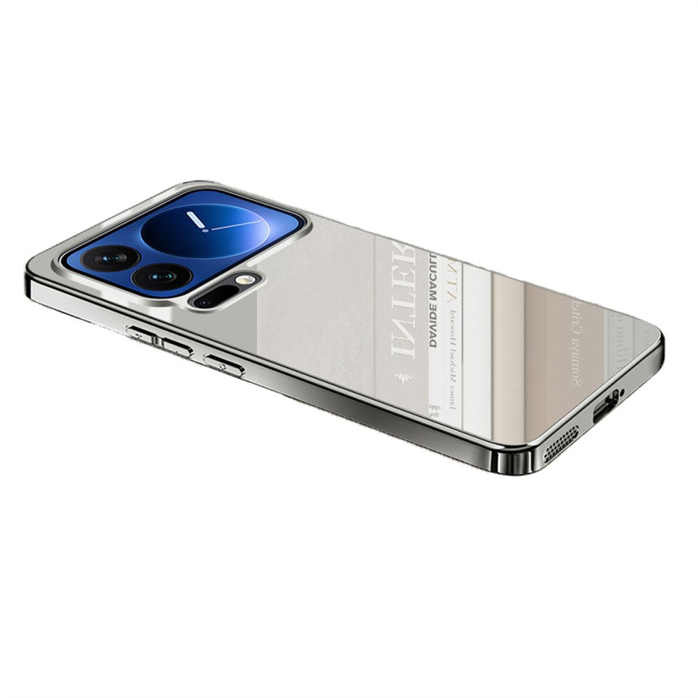 For Xiaomi 17 Pro Max Case Electroplating PC Phone Back Cover with Camera Lens Protector - Titanium