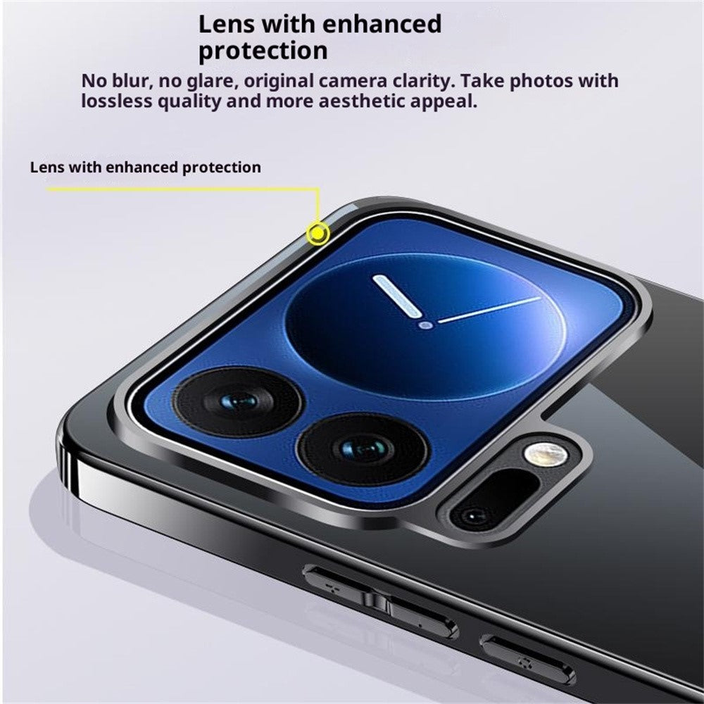 For Xiaomi 17 Pro Max Case Electroplating PC Phone Back Cover with Camera Lens Protector - Titanium