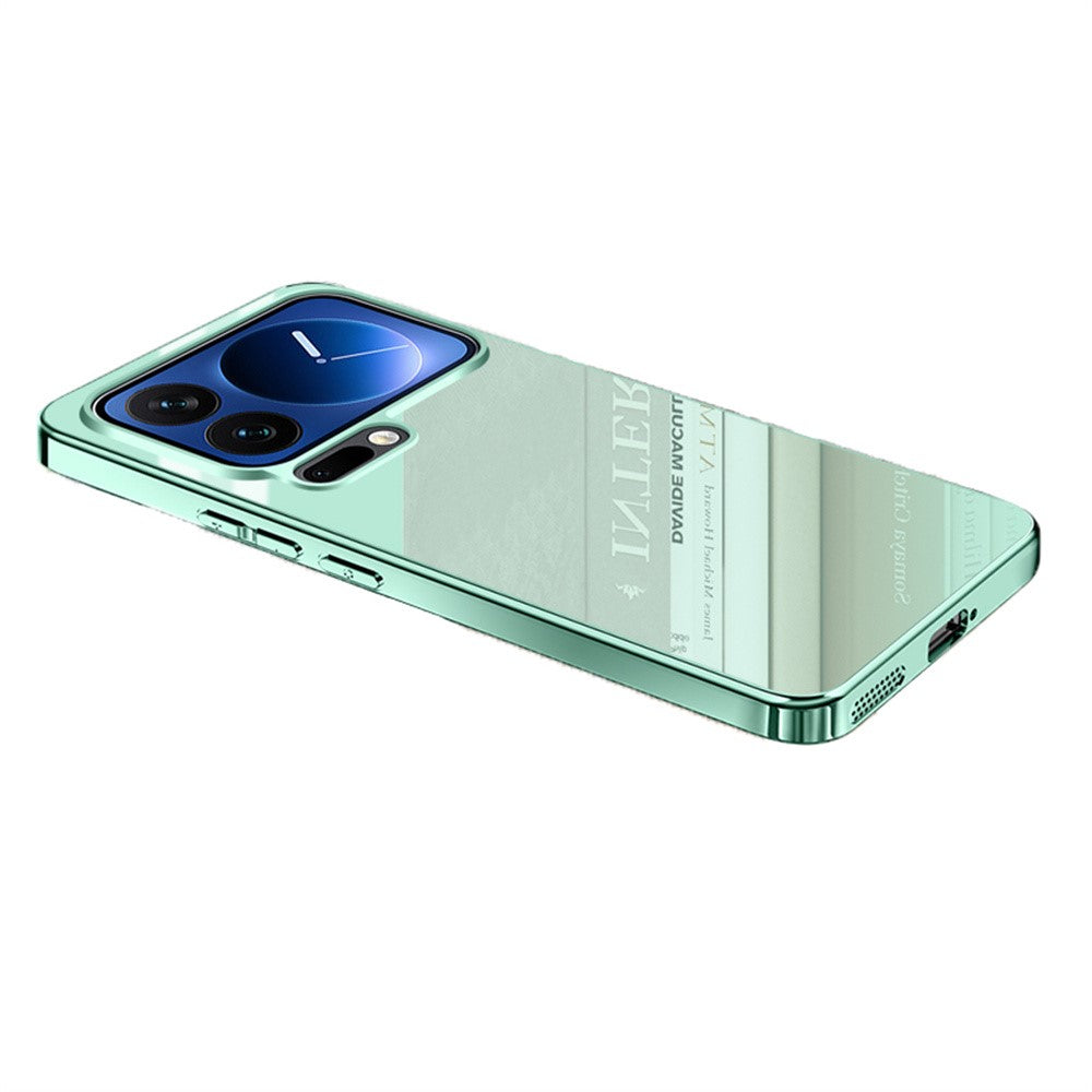 For Xiaomi 17 Pro Max Case Electroplating PC Phone Back Cover with Camera Lens Protector - Cyan