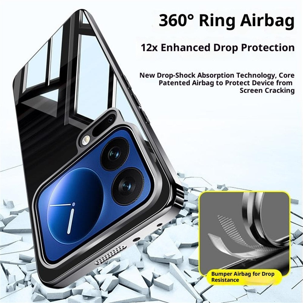 For Xiaomi 17 Pro Max Case Electroplating PC Phone Back Cover with Camera Lens Protector - Blue