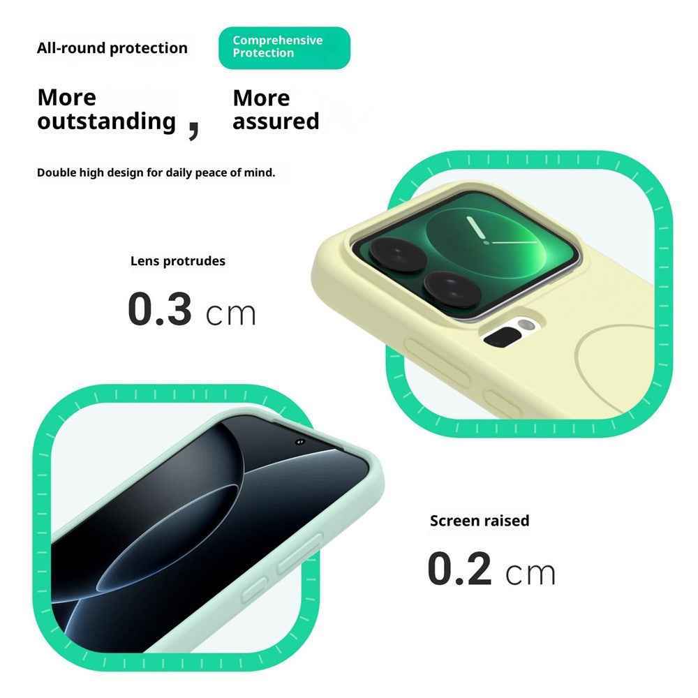 For Xiaomi 17 Pro Liquid Silicone Magnetic Case Skin-Touch Phone Cover - Yellow