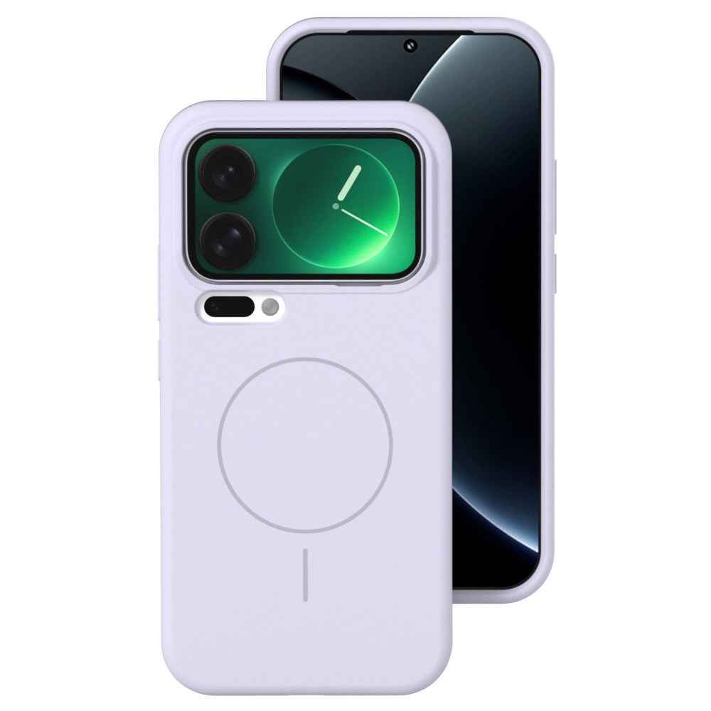 For Xiaomi 17 Pro Liquid Silicone Magnetic Case Skin-Touch Phone Cover - Purple