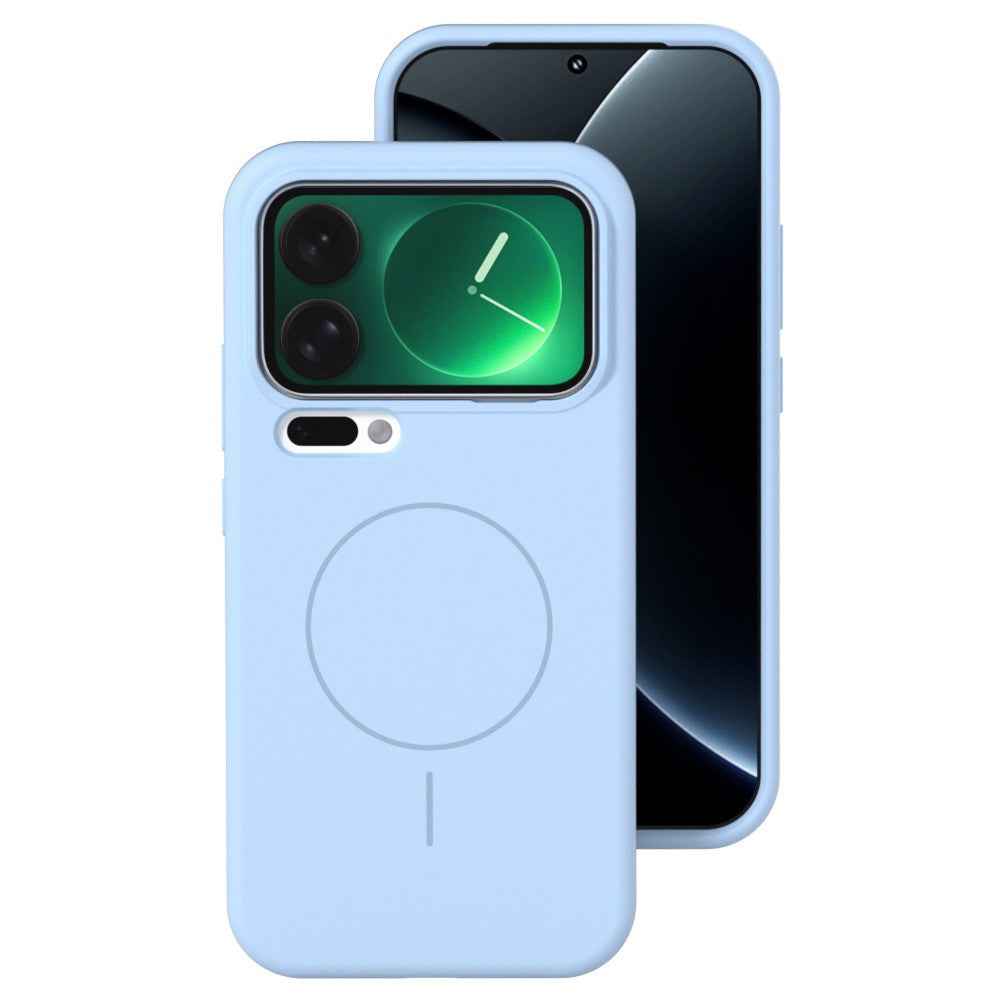 For Xiaomi 17 Pro Liquid Silicone Magnetic Case Skin-Touch Phone Cover - Sky Blue