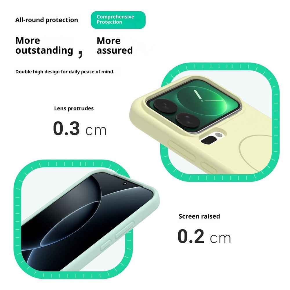 For Xiaomi 17 Pro Liquid Silicone Magnetic Case Skin-Touch Phone Cover - Sky Blue