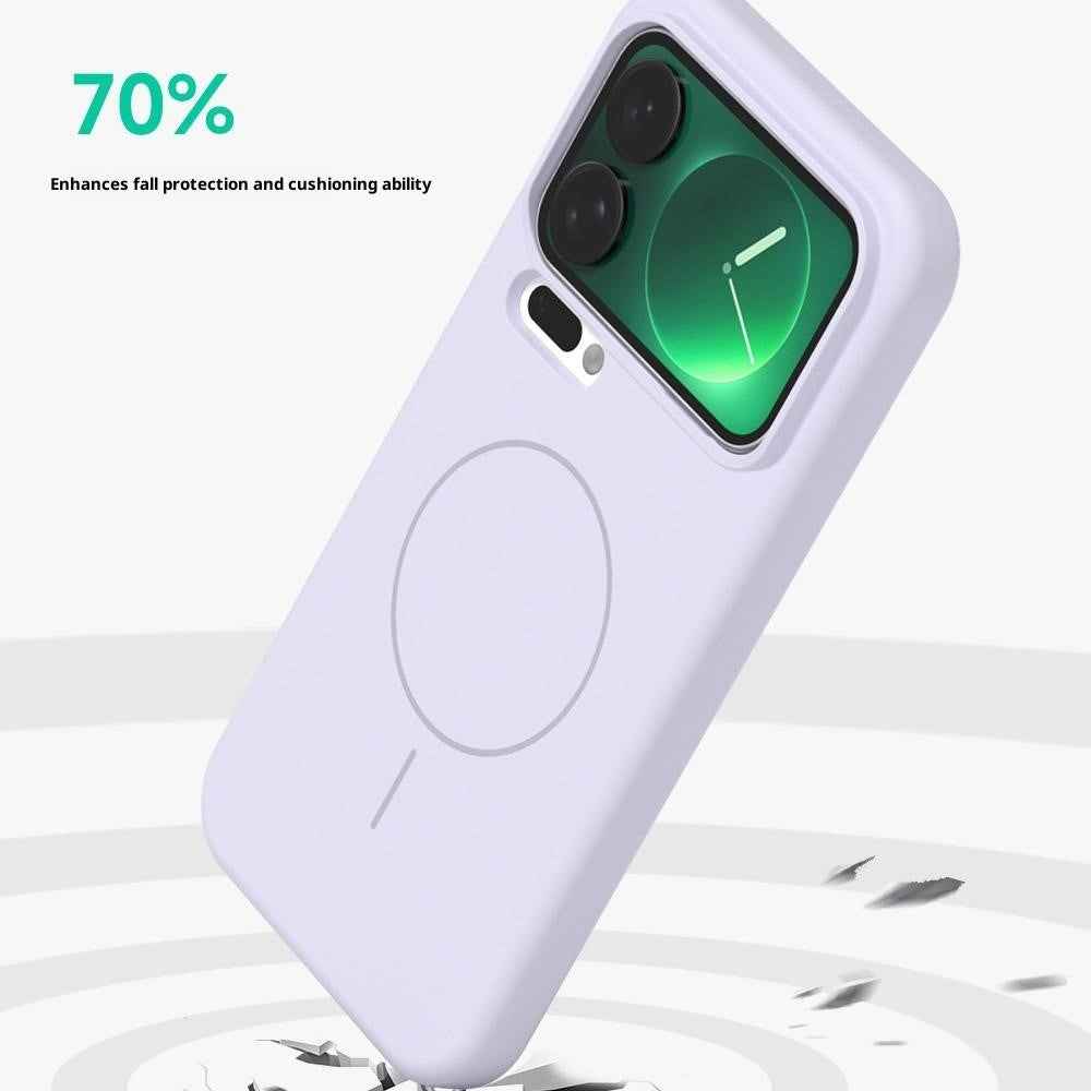 For Xiaomi 17 Pro Liquid Silicone Magnetic Case Skin-Touch Phone Cover - Sky Blue