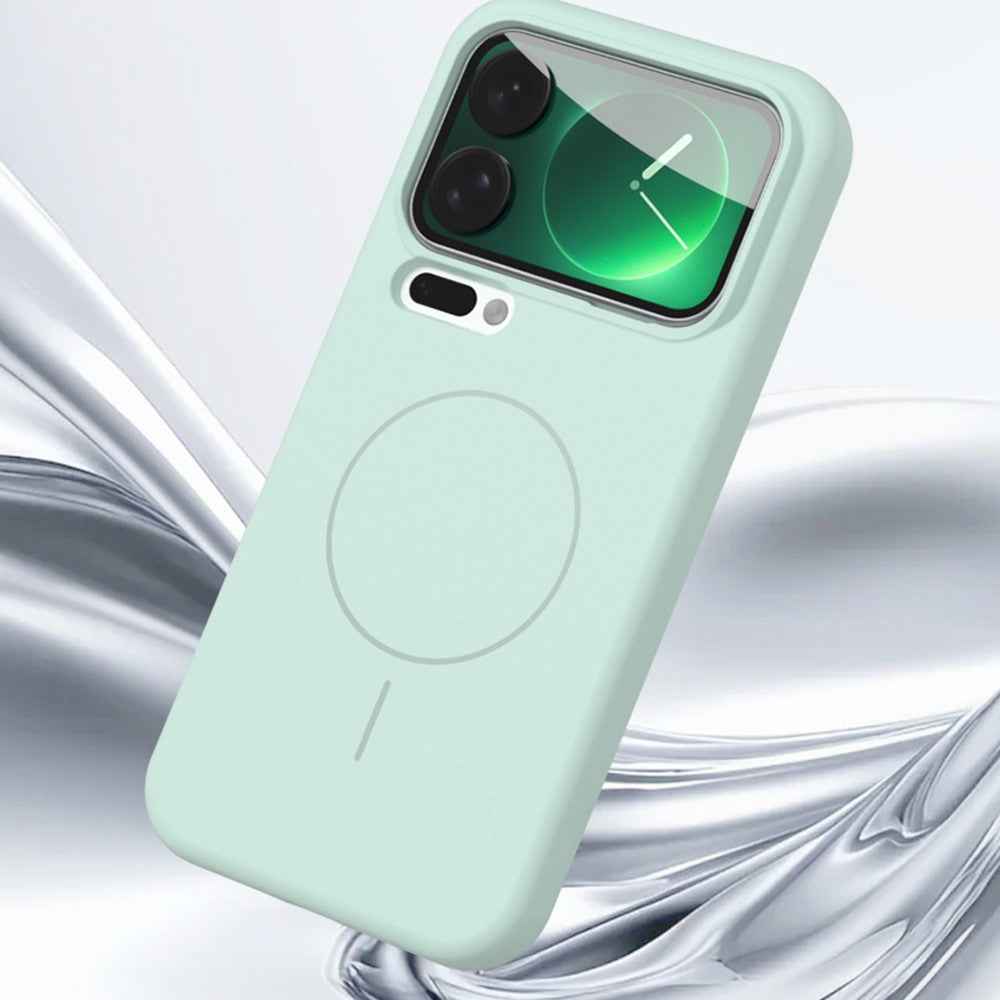 For Xiaomi 17 Pro Liquid Silicone Magnetic Case Skin-Touch Phone Cover - Sky Blue