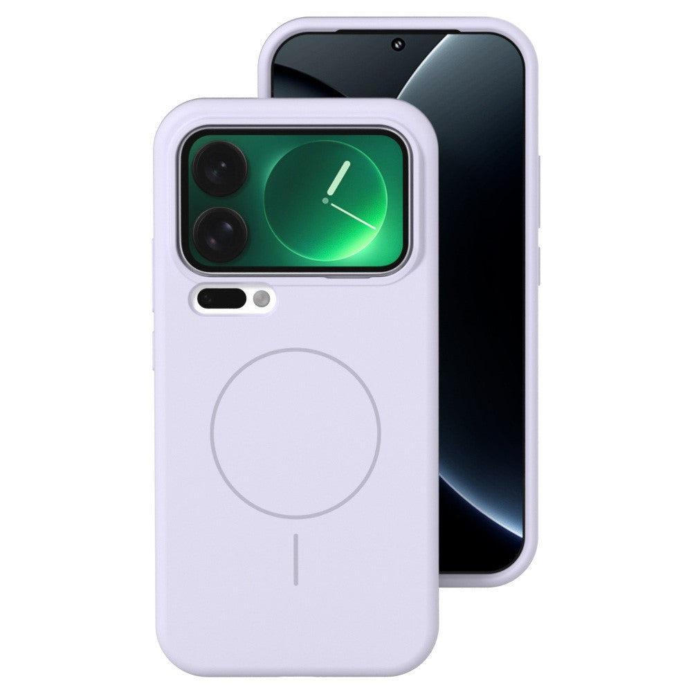 For Xiaomi 17 Pro Max Liquid Silicone Magnetic Case Skin-Touch Phone Cover - Purple