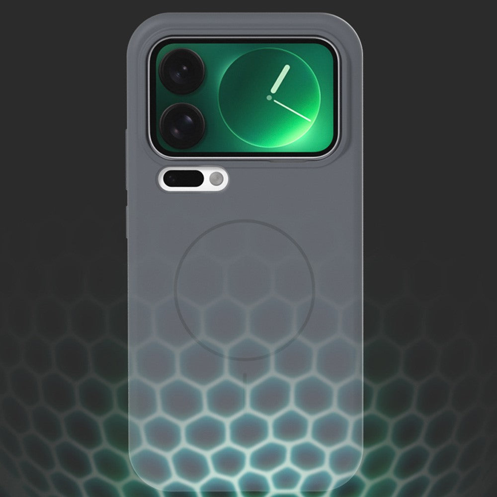 For Xiaomi 17 Pro Max Liquid Silicone Magnetic Case Skin-Touch Phone Cover - Grey