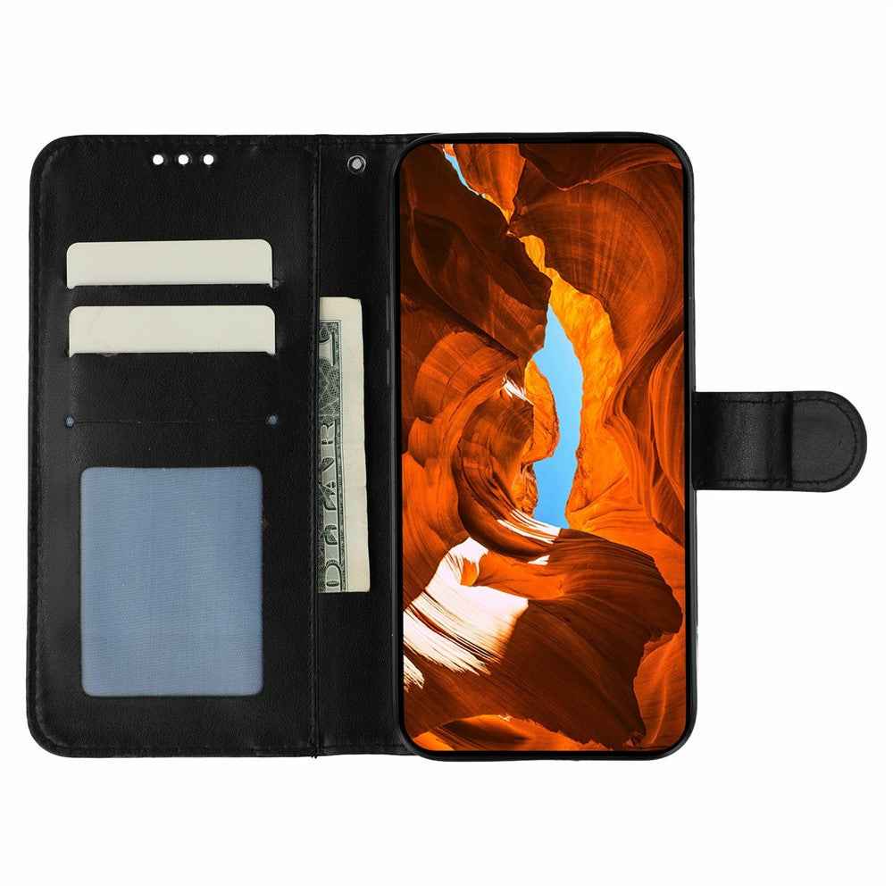 For Xiaomi 17 Pro Case PU Leather Flip Wallet Phone Cover with Strap - Black