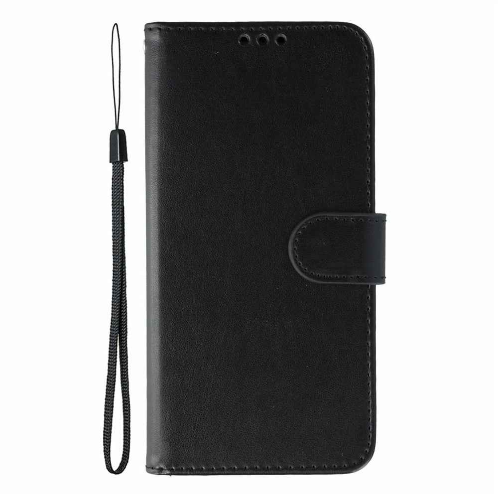 For Xiaomi 17 Pro Case PU Leather Flip Wallet Phone Cover with Strap - Black
