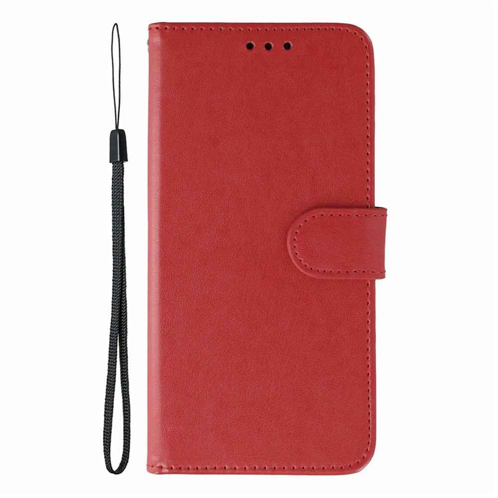 For Xiaomi 17 Pro Case PU Leather Flip Wallet Phone Cover with Strap - Red