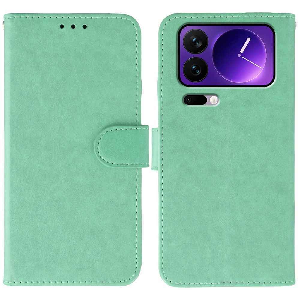 For Xiaomi 17 Pro Case PU Leather Flip Wallet Phone Cover with Strap - Green