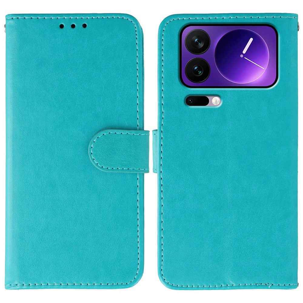 For Xiaomi 17 Pro Case PU Leather Flip Wallet Phone Cover with Strap - Blue
