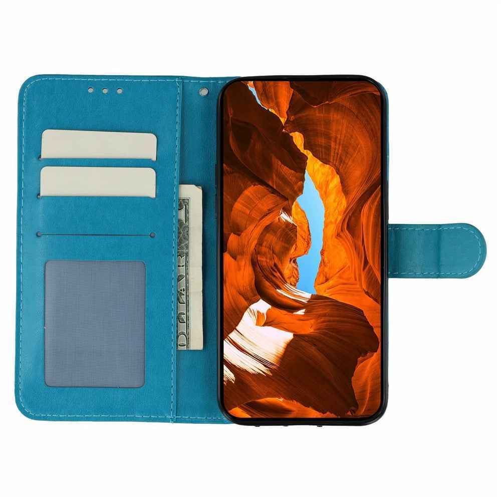 For Xiaomi 17 Pro Case PU Leather Flip Wallet Phone Cover with Strap - Blue