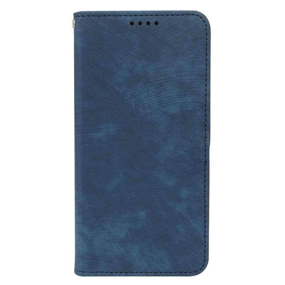 For Xiaomi 17 Pro Case Strong Magnetic Leather Wallet Phone Cover with Striped Texture - Blue