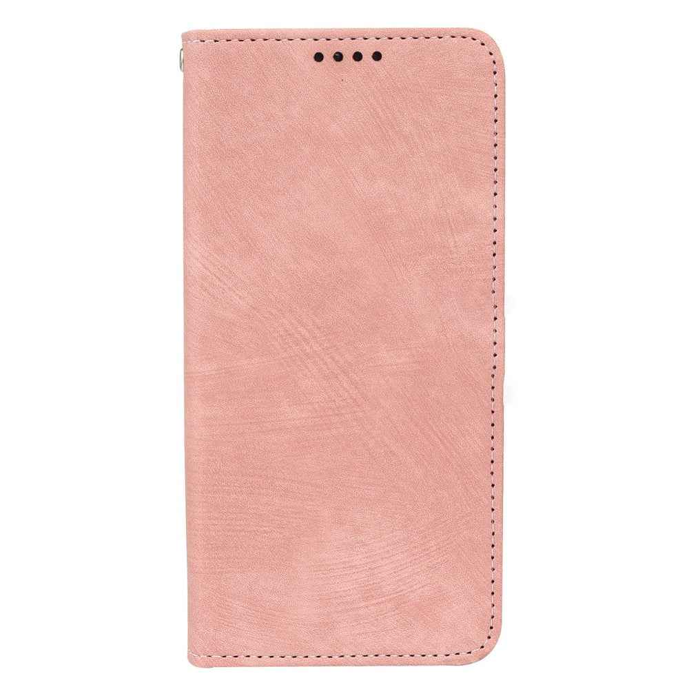 For Xiaomi 17 Pro Case Strong Magnetic Leather Wallet Phone Cover with Striped Texture - Rose Gold