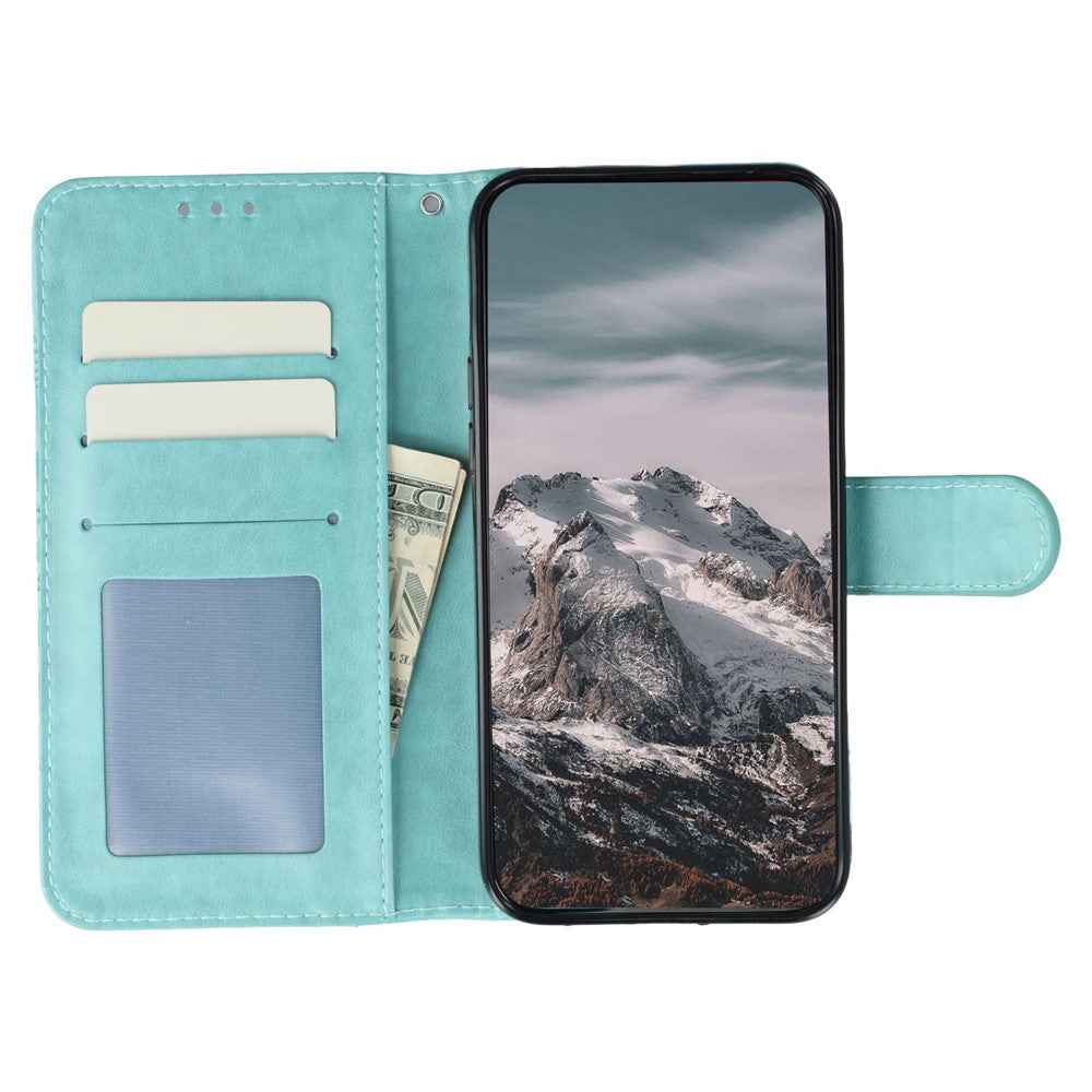 For Xiaomi 17 Pro Case Rhinestone Decor PU Leather Mandala Imprint Phone Cover with Wrist Strap - Green