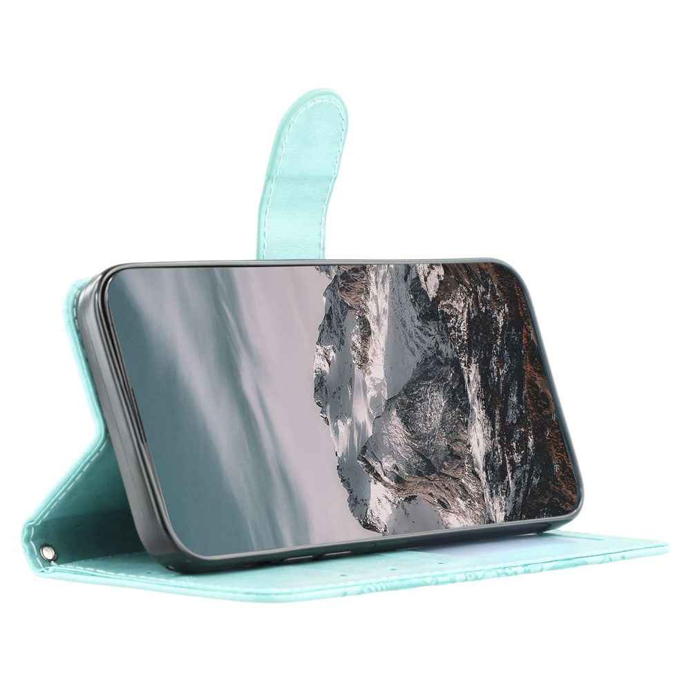 For Xiaomi 17 Pro Case Rhinestone Decor PU Leather Mandala Imprint Phone Cover with Wrist Strap - Green