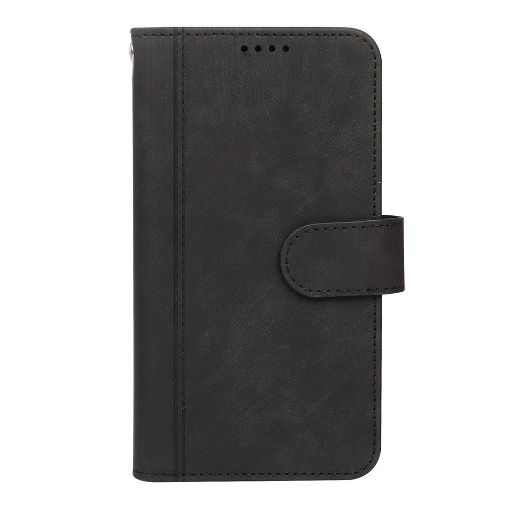 For Xiaomi 17 Pro Max Leather Case Line Pattern Wallet Phone Cover with 9 Card Slots - Black