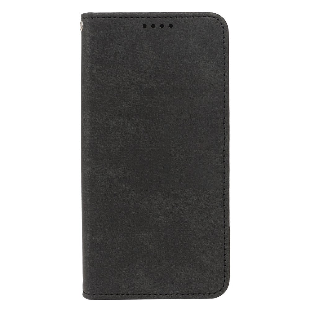 For Xiaomi 17 Pro Max Case Strong Magnetic Leather Wallet Phone Cover with Striped Texture - Black