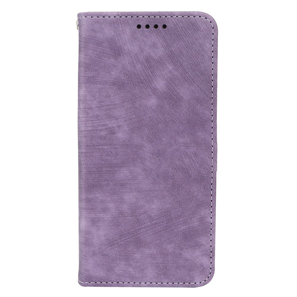 For Xiaomi 17 Pro Max Case Strong Magnetic Leather Wallet Phone Cover with Striped Texture - Purple