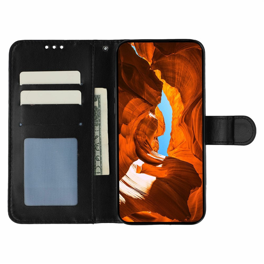 For Xiaomi 17 Pro Max Case PU Leather Flip Wallet Phone Cover with Strap - Black