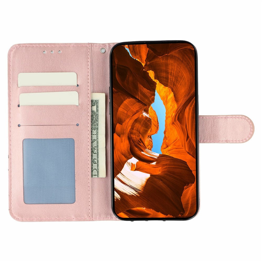 For Xiaomi 17 Pro Max Case PU Leather Flip Wallet Phone Cover with Strap - Rose Gold