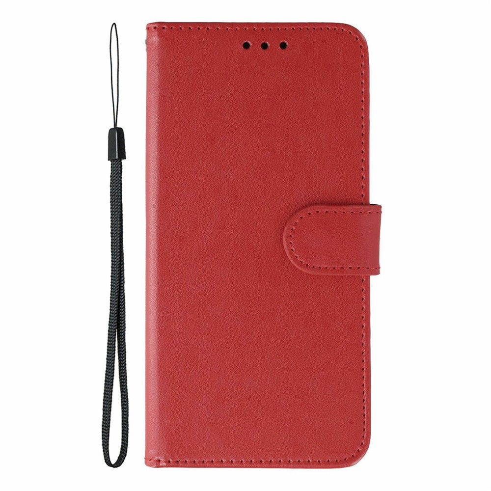 For Xiaomi 17 Pro Max Case PU Leather Flip Wallet Phone Cover with Strap - Red