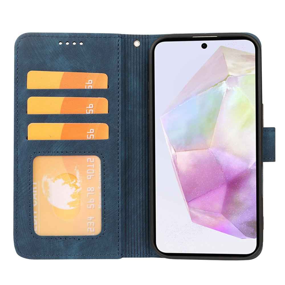 For Xiaomi 17 Pro Case Flip Wallet Striped Texture Leather Phone Cover - Blue