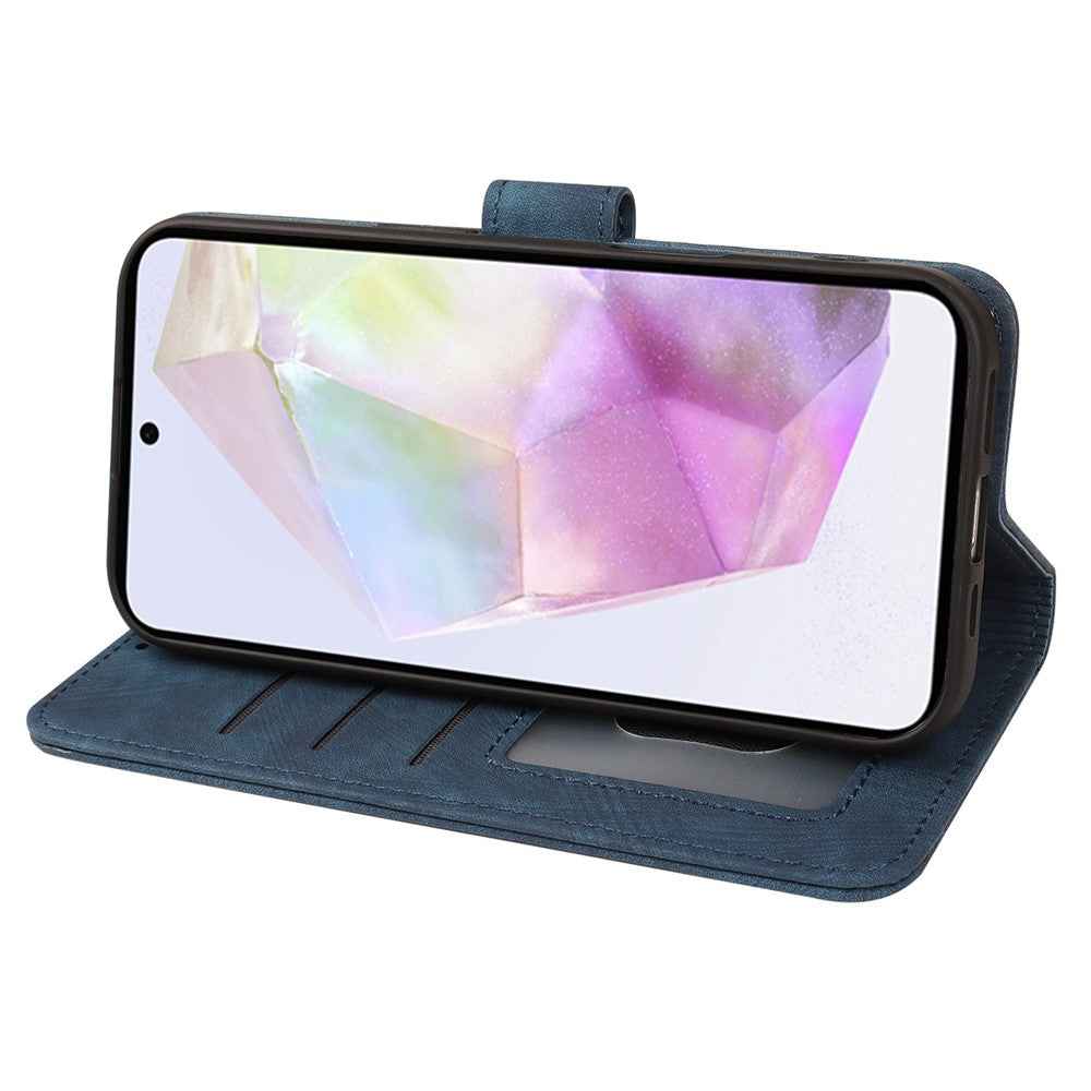 For Xiaomi 17 Pro Case Flip Wallet Striped Texture Leather Phone Cover - Blue