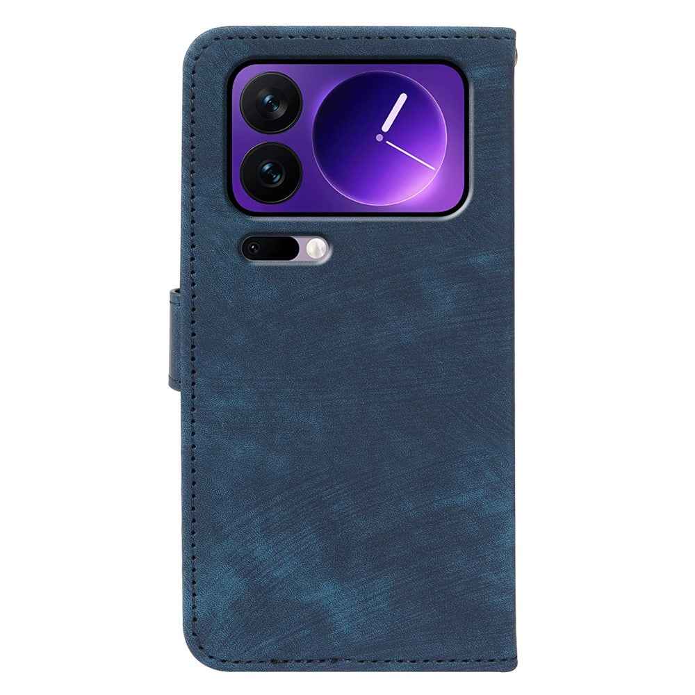 For Xiaomi 17 Pro Case Flip Wallet Striped Texture Leather Phone Cover - Blue
