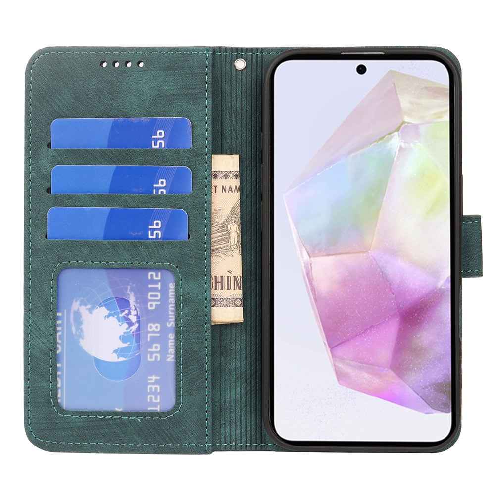For Xiaomi 17 Pro Case Flip Wallet Striped Texture Leather Phone Cover - Green