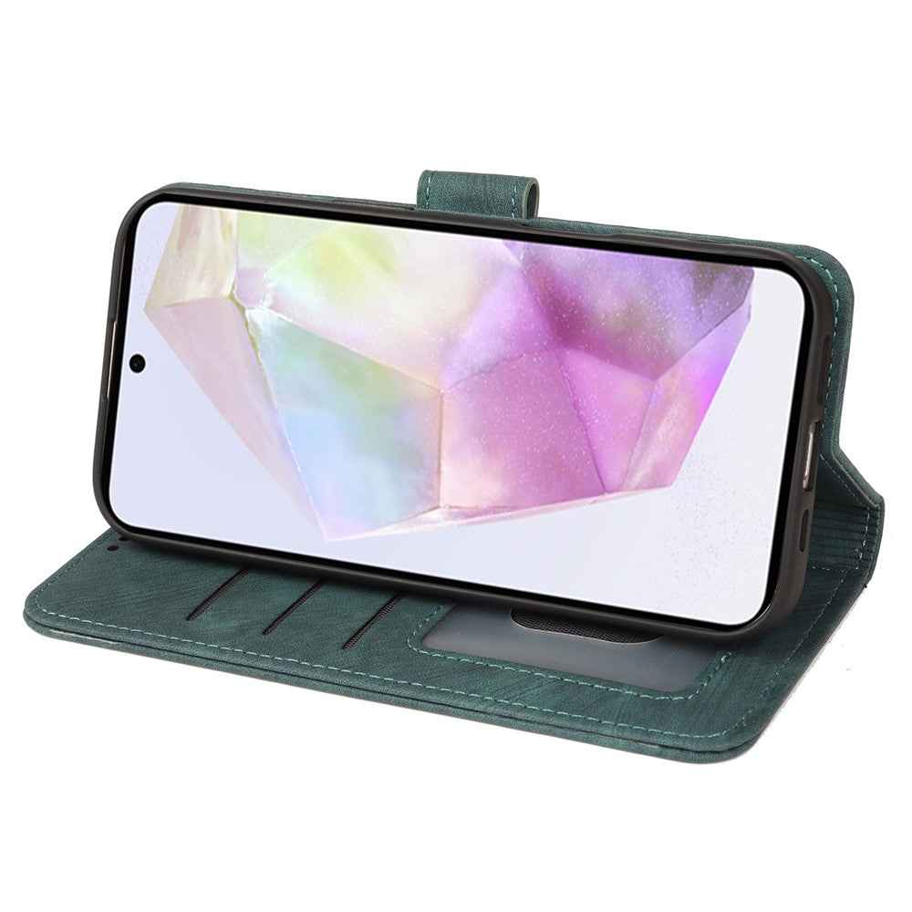 For Xiaomi 17 Pro Case Flip Wallet Striped Texture Leather Phone Cover - Green