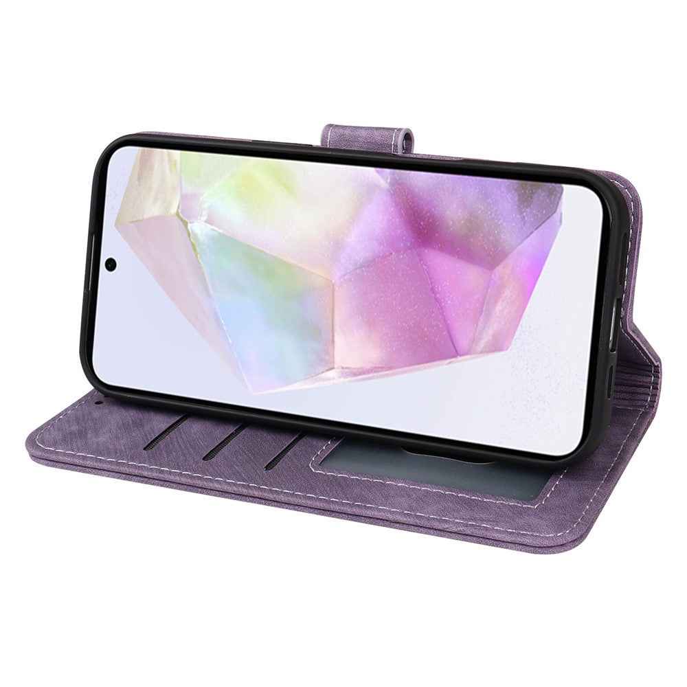 For Xiaomi 17 Pro Case Flip Wallet Striped Texture Leather Phone Cover - Purple