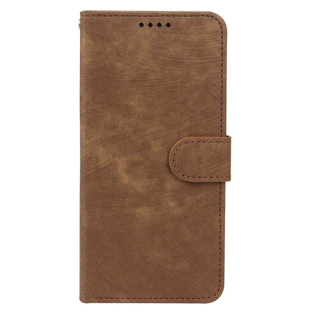For Xiaomi 17 Pro Case Flip Wallet Striped Texture Leather Phone Cover - Brown