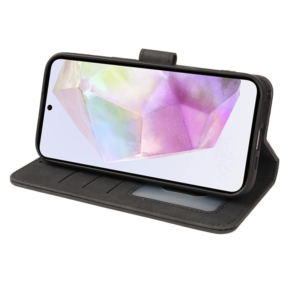 For Xiaomi 17 Pro Max Case Flip Wallet Striped Texture Leather Phone Cover - Black