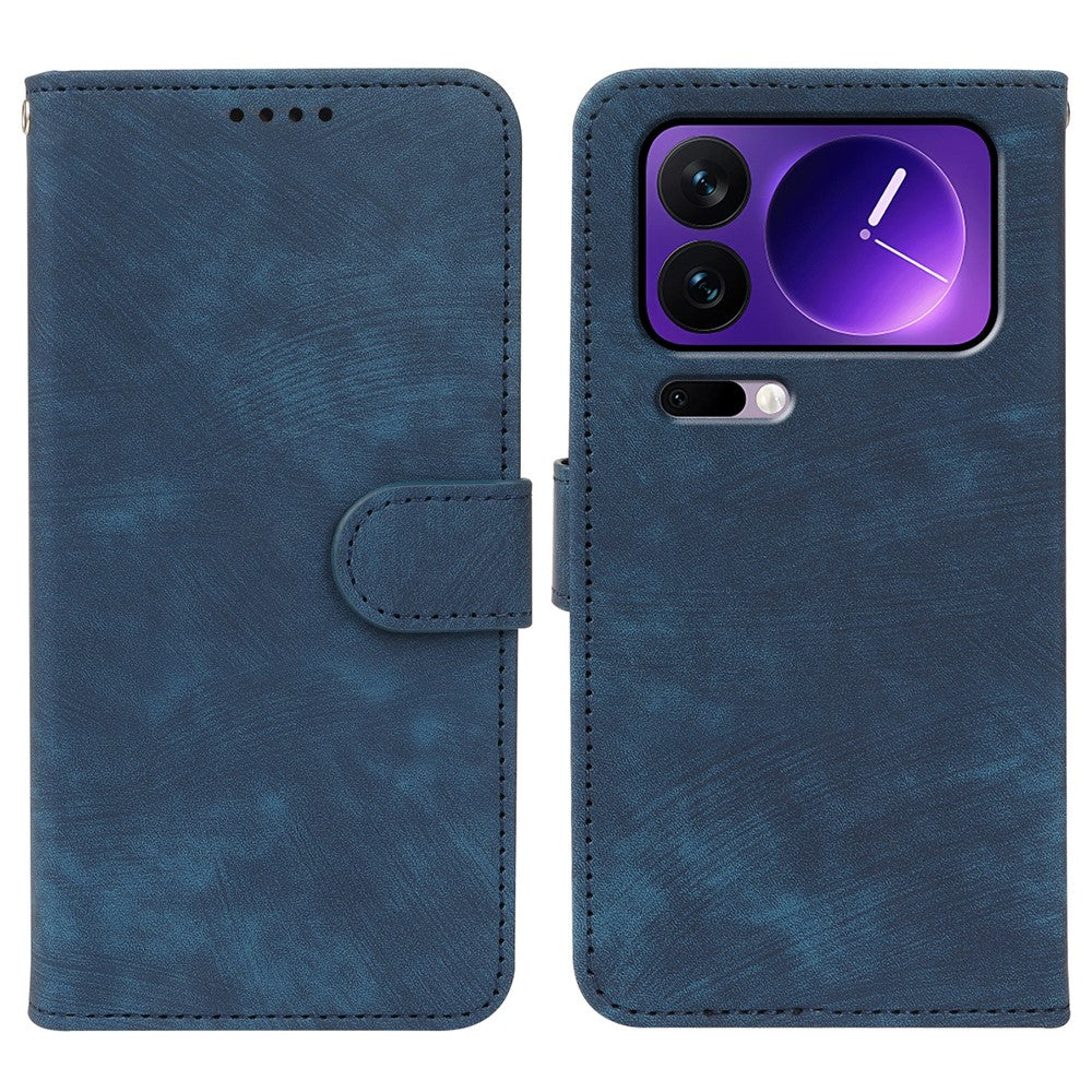 For Xiaomi 17 Pro Max Case Flip Wallet Striped Texture Leather Phone Cover - Blue