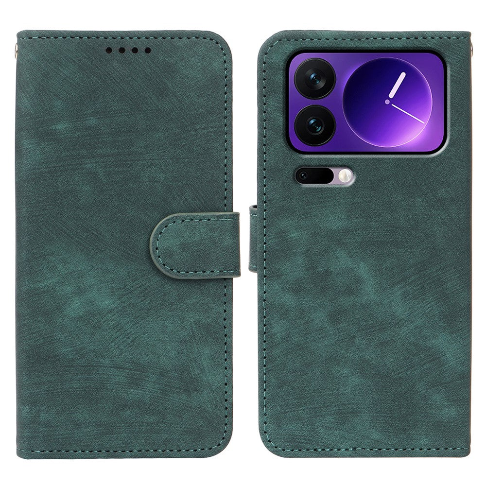 For Xiaomi 17 Pro Max Case Flip Wallet Striped Texture Leather Phone Cover - Green