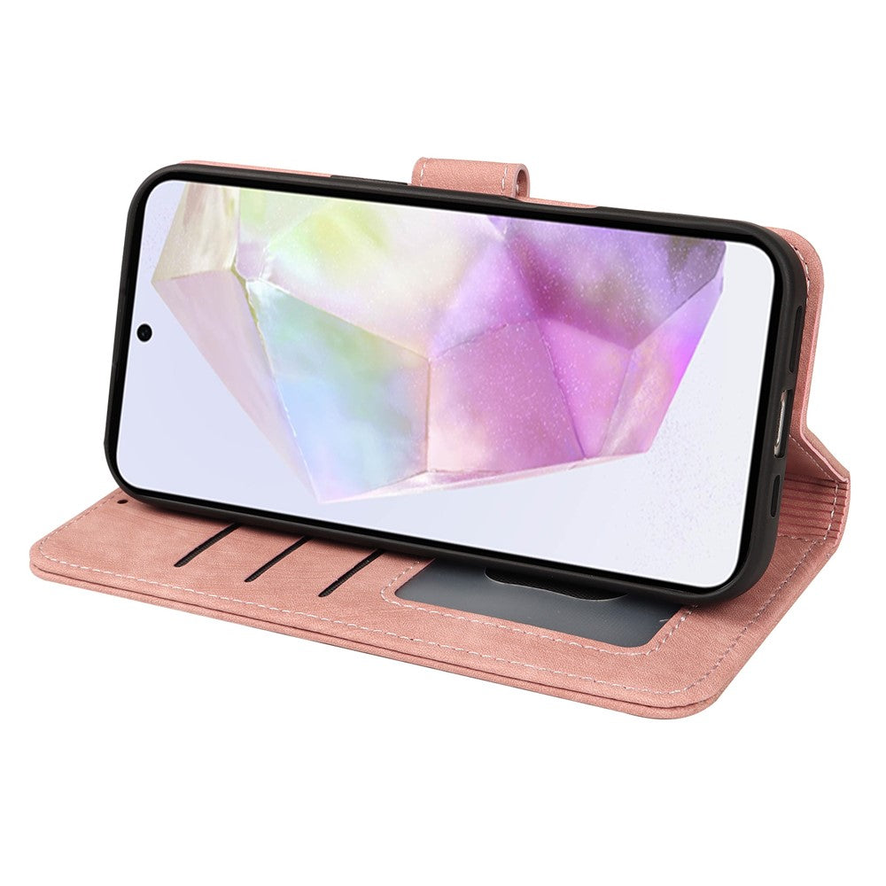 For Xiaomi 17 Pro Max Case Flip Wallet Striped Texture Leather Phone Cover - Rose Gold