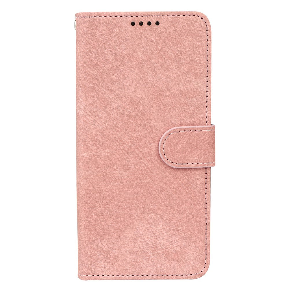 For Xiaomi 17 Pro Max Case Flip Wallet Striped Texture Leather Phone Cover - Rose Gold