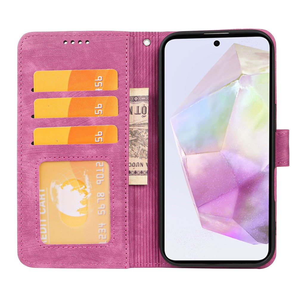 For Xiaomi 17 Pro Max Case Flip Wallet Striped Texture Leather Phone Cover - Rose