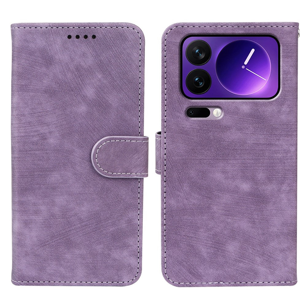 For Xiaomi 17 Pro Max Case Flip Wallet Striped Texture Leather Phone Cover - Purple