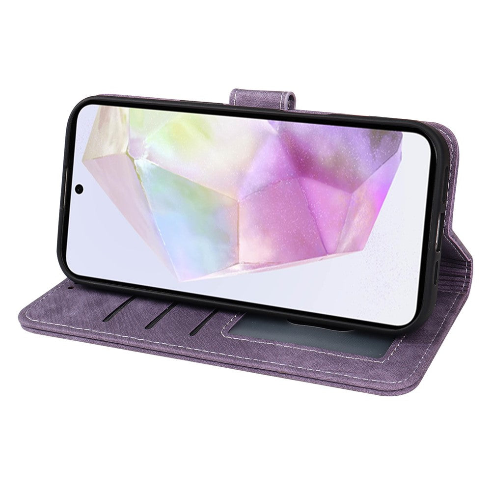 For Xiaomi 17 Pro Max Case Flip Wallet Striped Texture Leather Phone Cover - Purple