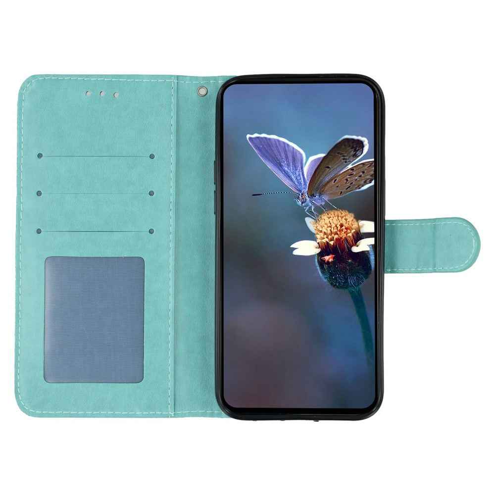 For Xiaomi 17 Pro Case Lace Flowers PU Leather Flip Wallet Phone Cover - Green