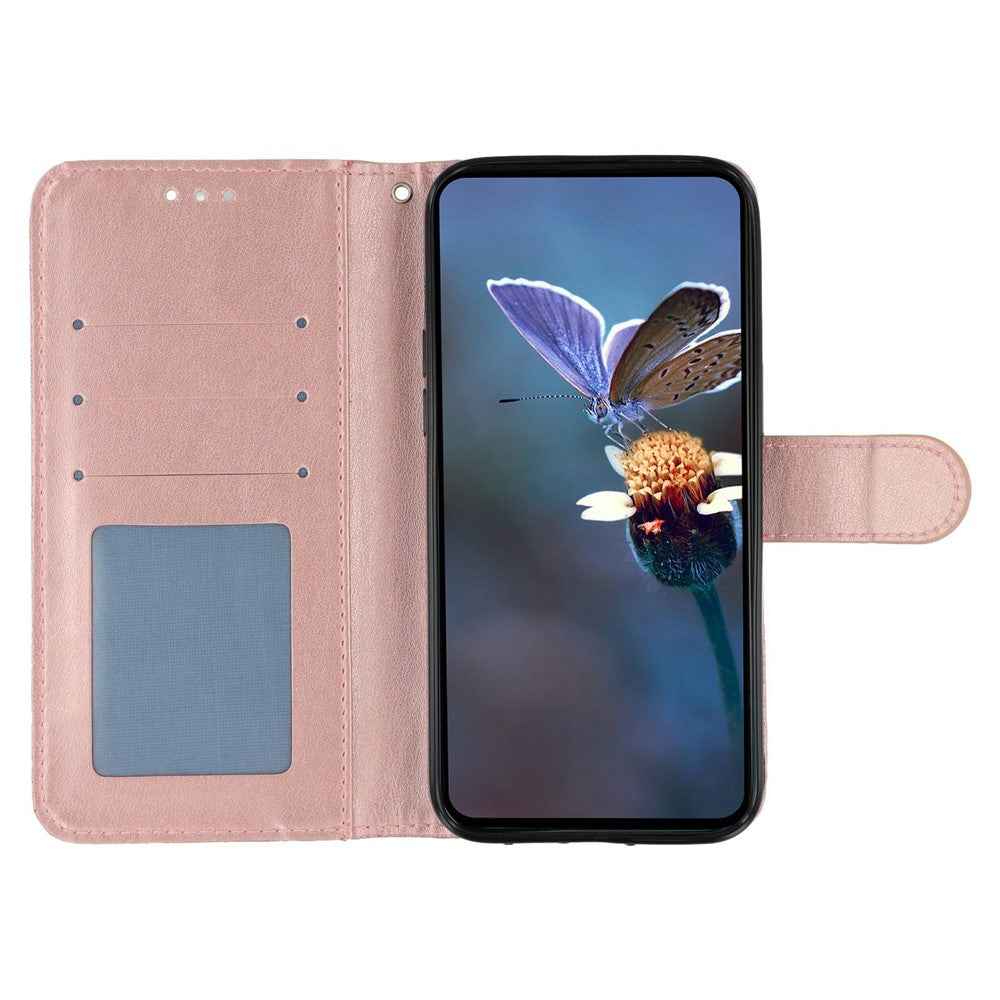 For Xiaomi 17 Pro Case Lace Flowers PU Leather Flip Wallet Phone Cover - Rose Gold