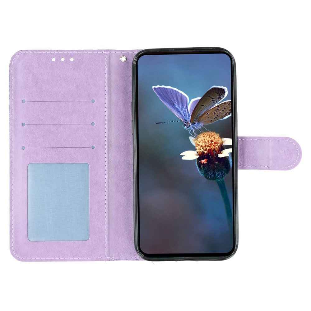 For Xiaomi 17 Pro Case Lace Flowers PU Leather Flip Wallet Phone Cover - Purple