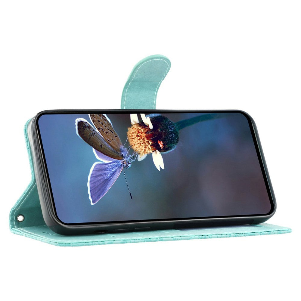 For Xiaomi 17 Pro Max Case Lace Flowers PU Leather Flip Wallet Phone Cover - Green