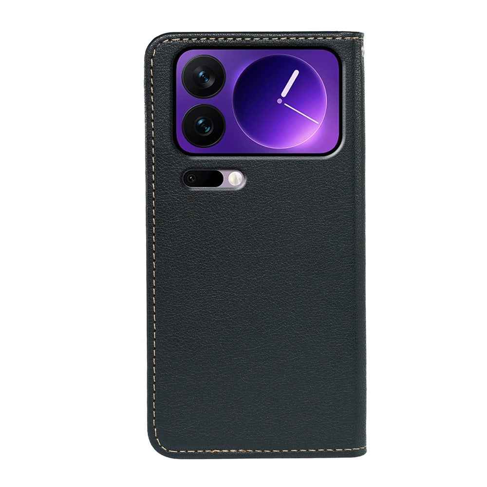 For Xiaomi 17 Pro Case Wallet RFID Blocking Leather Phone Cover Strong Magnetic Closure - Black